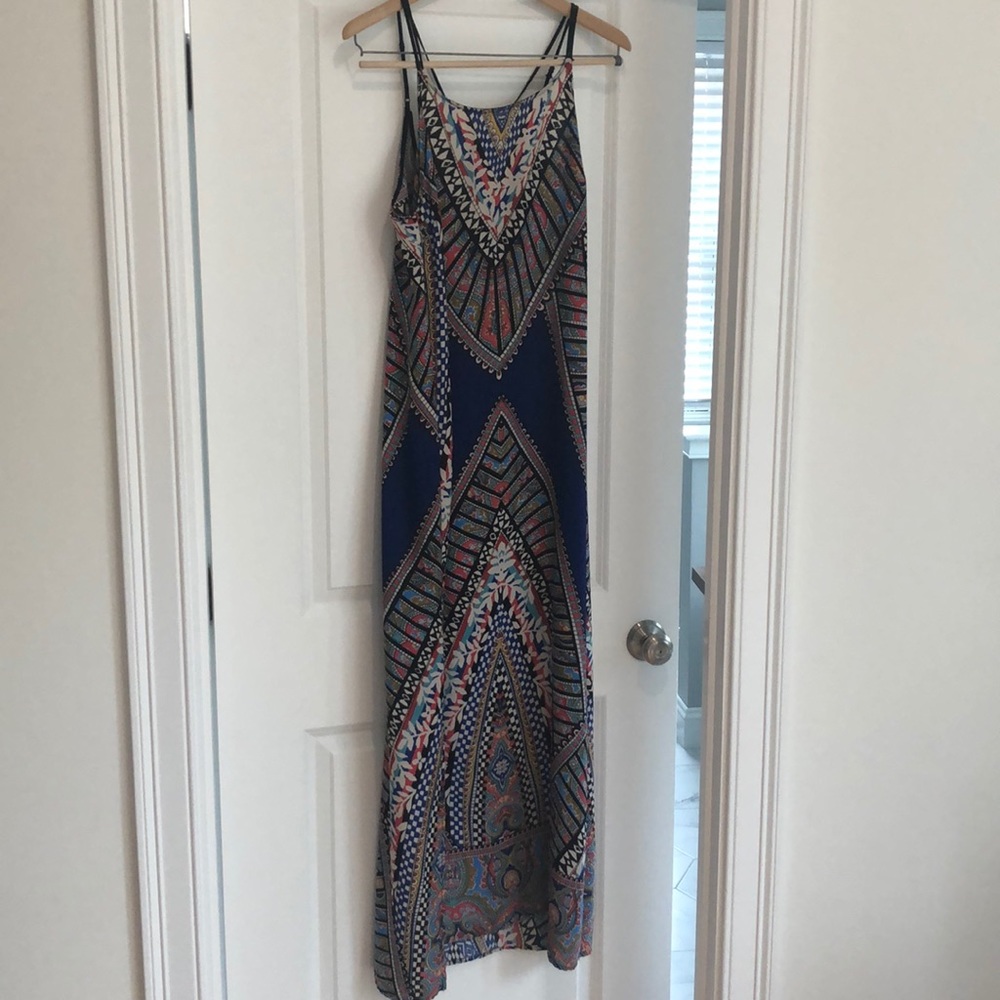 Graylin blue printed maxi dress